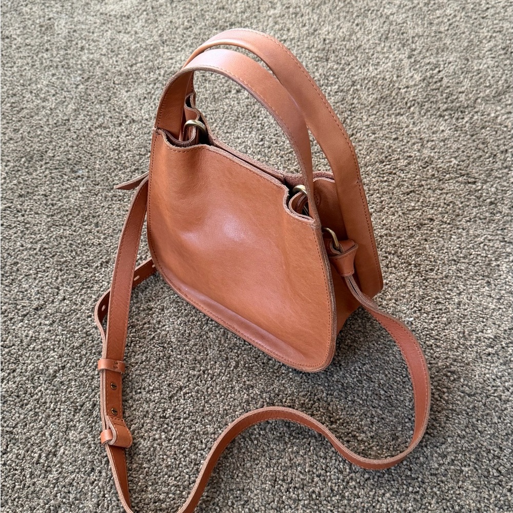 Madewell The Sydney crossbody leather bag burnished caramel like new